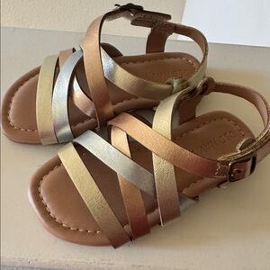 Metallic Strappy Sandals- never worn!